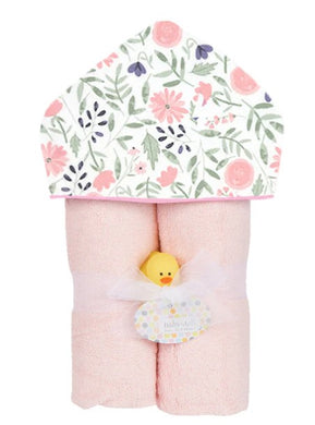 Plush Hooded Towel -Watercolor Floral